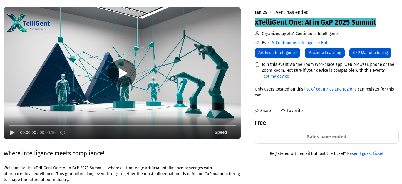 xTelliGent One: AI in GxP 2025 Summit
